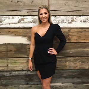 Alexa asymmetrical black dress